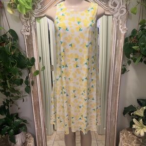 Pappagallo Citrus Delight Midi Dress - Yellow and Green